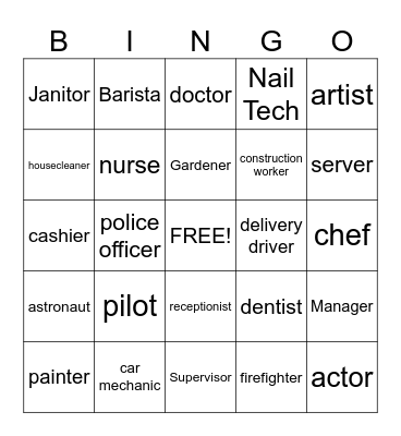 JOBS Bingo Card