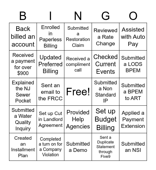 HOLIDAY BINGO Card
