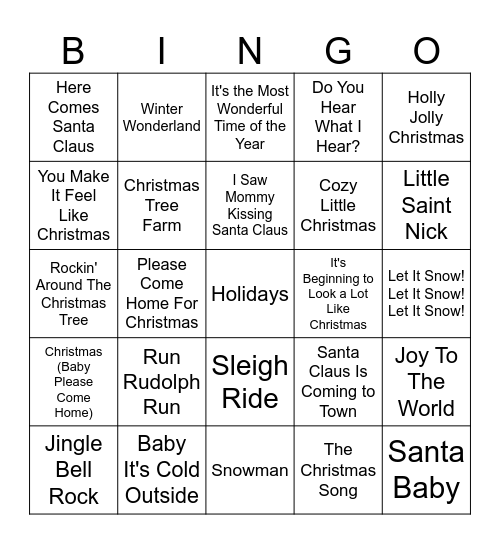 UHH Athletics Christmas Party Bingo Card