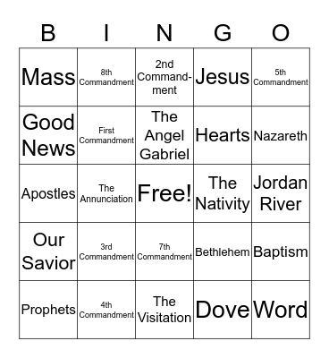 BIBLE BINGO Card