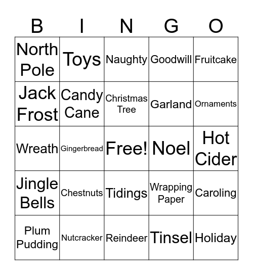 Christmas Office Bingo Card