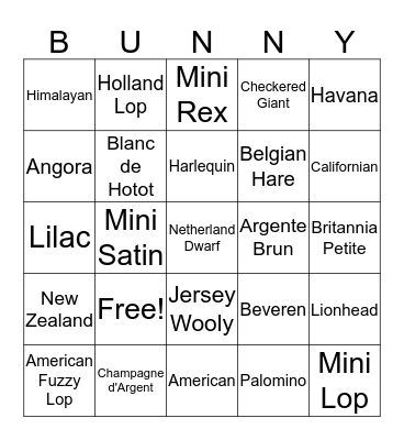 WVRCB Bunny Bingo Card