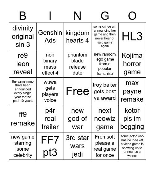 bananza sweep night Bingo Card