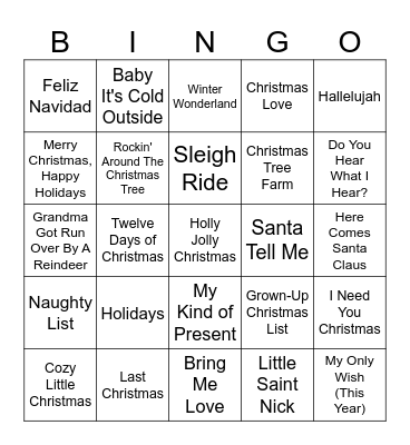 UHH Athletics Christmas Party Bingo Card