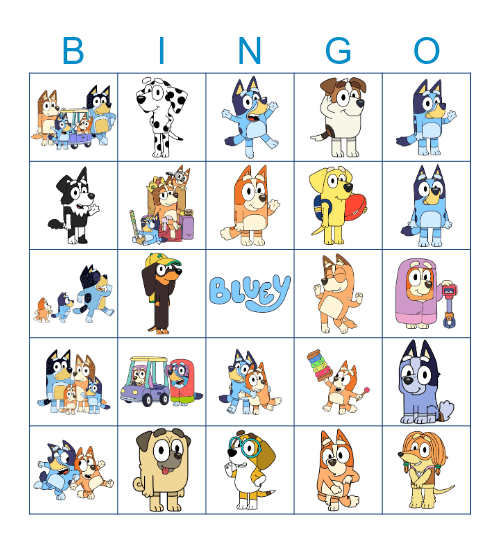 B L U E Y Bingo Card