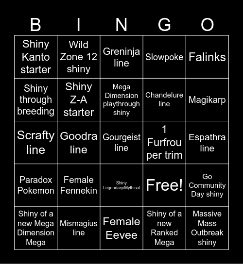 AshyMuted 2026 Shiny Bingo Card