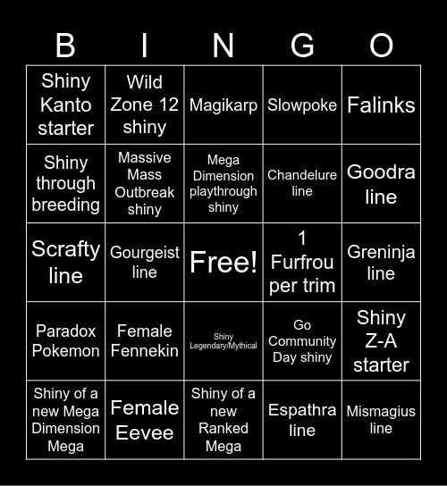 AshyMuted 2026 Shiny Bingo Card