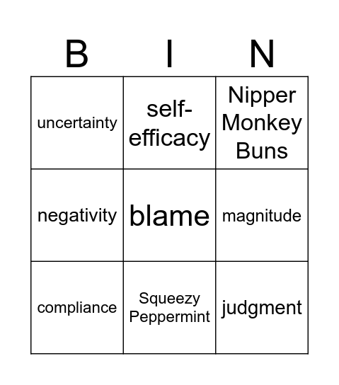 Collective Efficacy Bingo Card