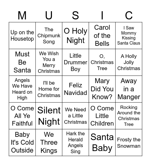 Merry Christmas! Bingo Card