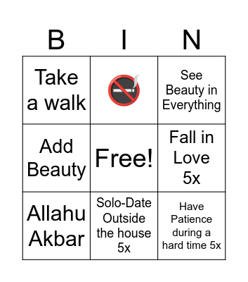They “Bin” Goals Bingo Card