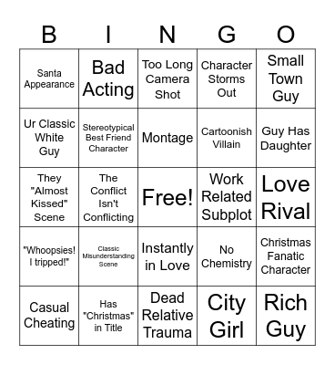 Hallmark Movie BINGO Card