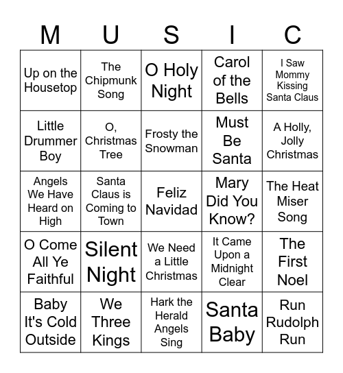 MERRY CHRISTMAS! Bingo Card