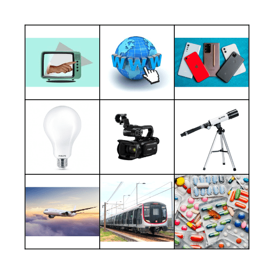 British Inventions Bingo Card