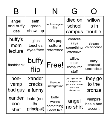 buffy bingo Card