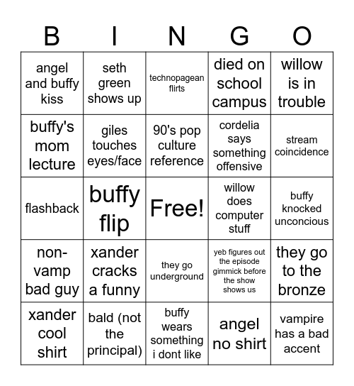 buffy bingo Card