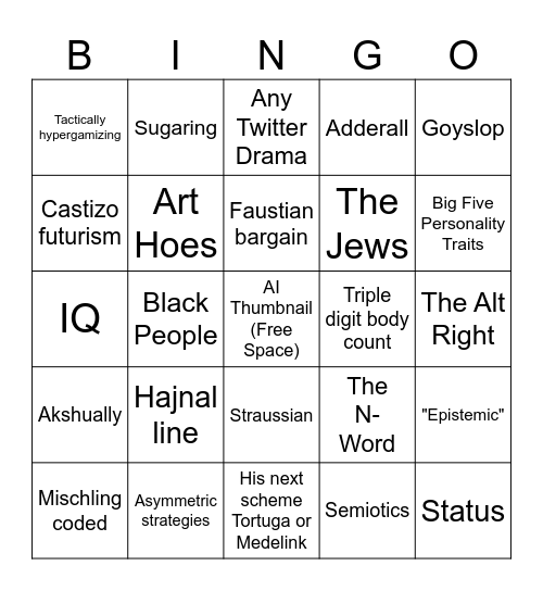 Walt Bismarck Bingo Card