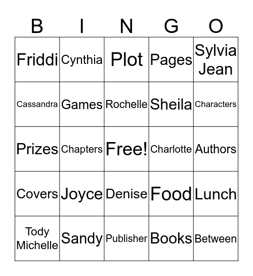 Between The Covers Bingo Card