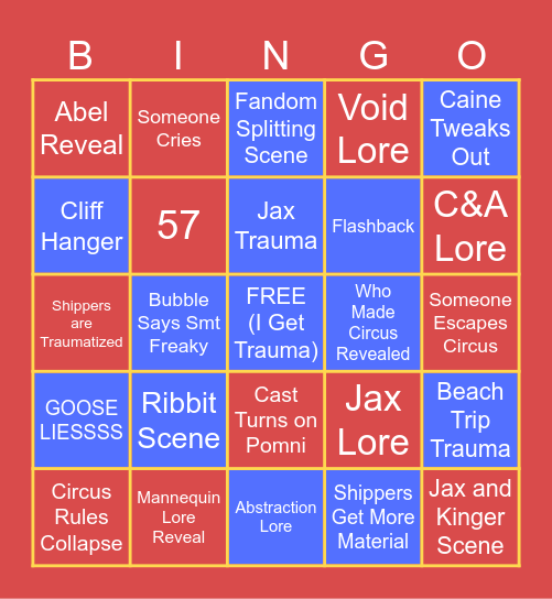 TADC EPISODE 7 Bingo Card