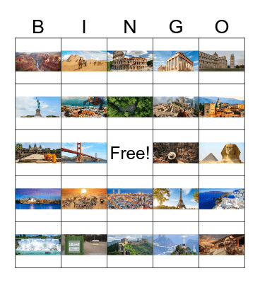 Landmarks Bingo Card