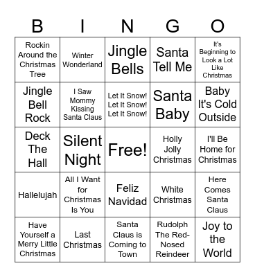 Christmas Bingo Card