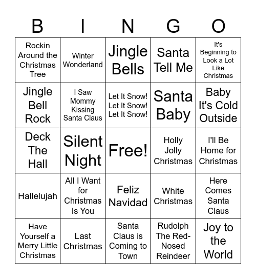 Christmas Bingo Card