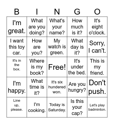 4th Grade Review Bingo Card