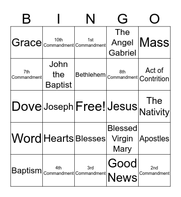 BIBLE BINGO Card