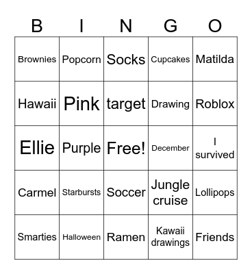 Birthday Bingo Card