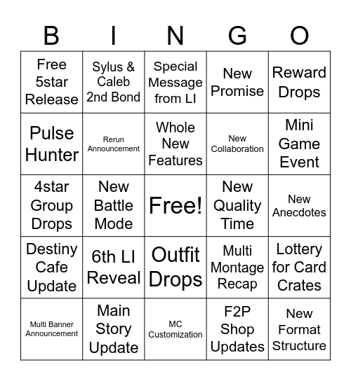LADS 5.0 STREAM BINGO Card