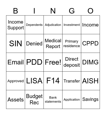 Commencements Bingo Card