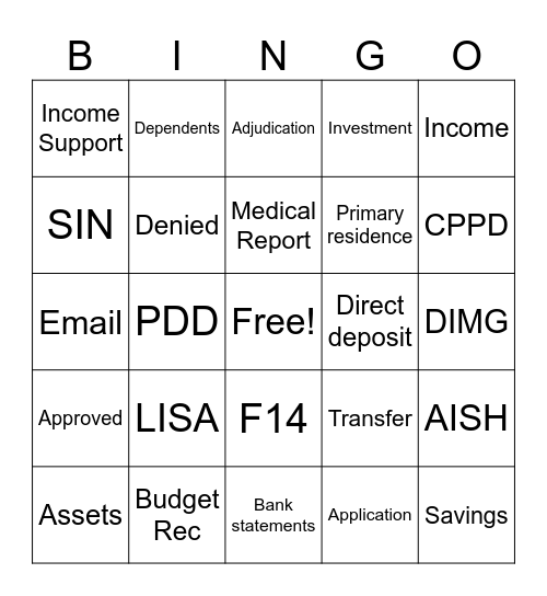 Commencements Bingo Card