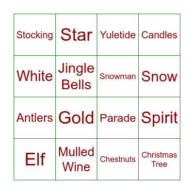 Christmas Bingo Card
