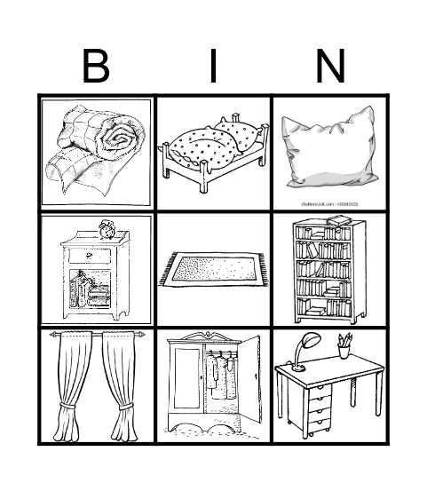 Furniture Bingo Card