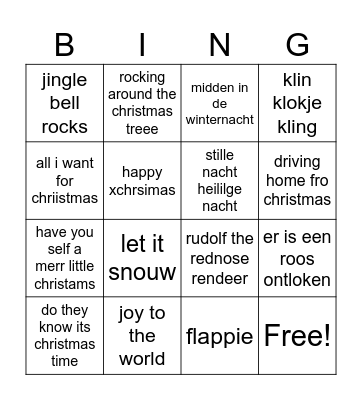 Kerstbingo 2025 Bingo Card