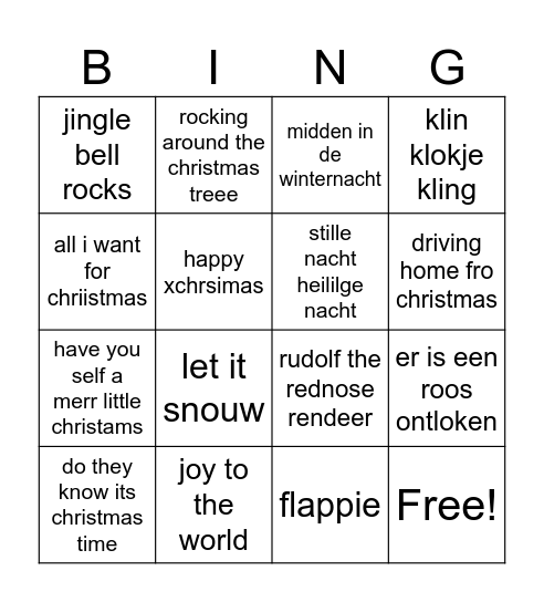 Kerstbingo 2025 Bingo Card