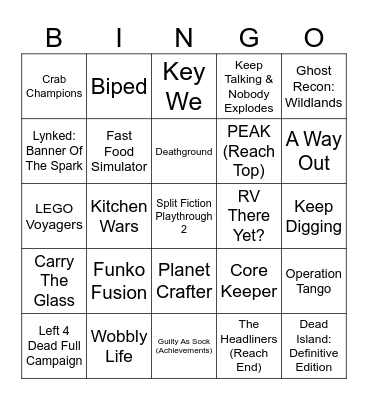 Multiplayer Games To Complete In 2026 Bingo Card