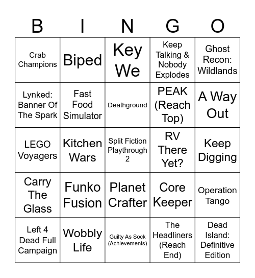Multiplayer Games To Complete In 2026 Bingo Card