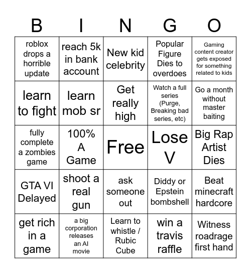 2026 Bingo Card