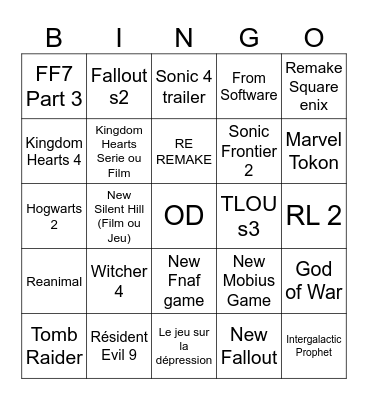 TGA ANNOUNCEMENT Bingo Card