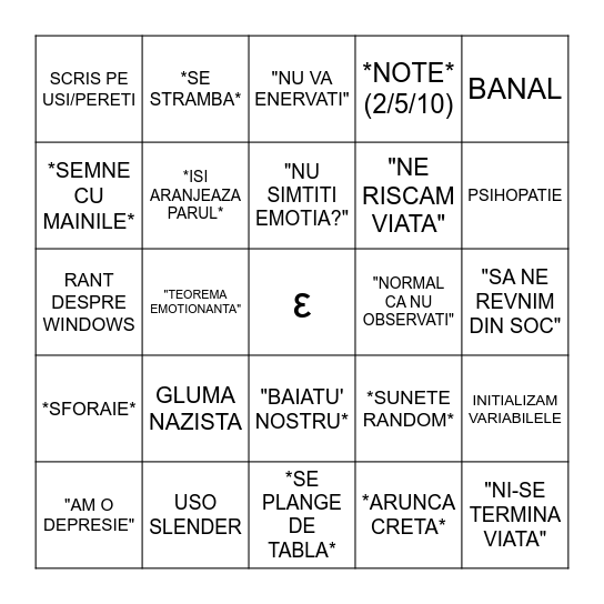 GHIUGO Bingo Card