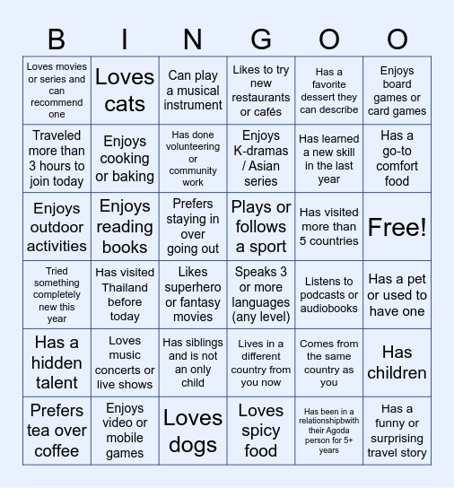+1 Bingo Game Bingo Card