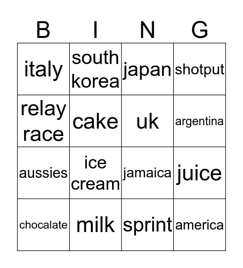 mandarin lesson bingo !!!!! Bingo Card