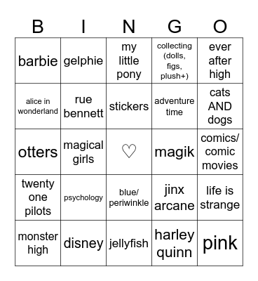 aya's favs! Bingo Card