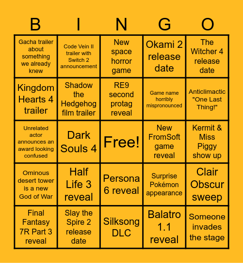 POCKET TACTICS TGA 2025 BINGO Card