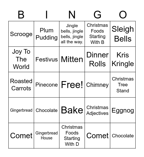 Holiday Bingo Card