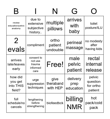 PFPT Bingo Card