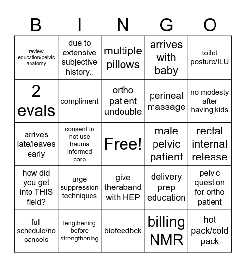 PFPT Bingo Card