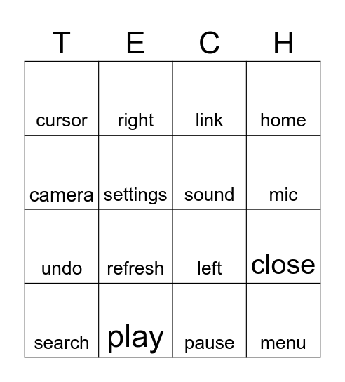 TECH Bingo Card