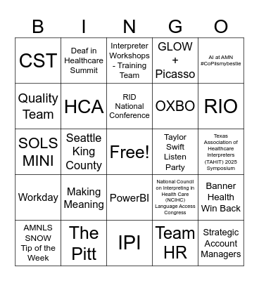 2025 Yearbook Bingo Card