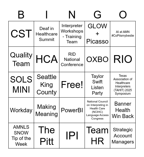 2025 Yearbook Bingo Card